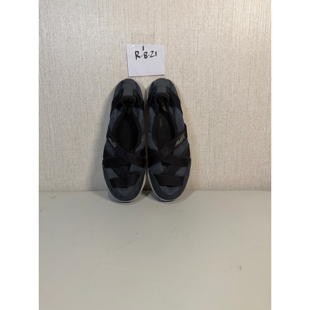 Avia Avi-Aura Womens 7.5 Gray Black Slip On Walking Shoes A331WBVS